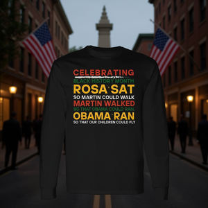 T-Shirt a Maniche Lunghe con Stampa 'Inspirational Power Leaders' per il Mese della Storia - Magliette Promozionali Premium - Product Image 3