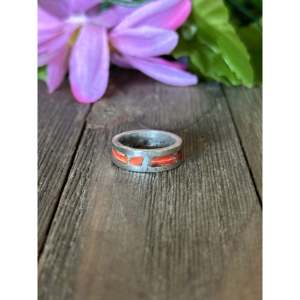 Navajo Handmade Red Spiny Oyster & Sterling Silver Statement Ring - Product Image 3