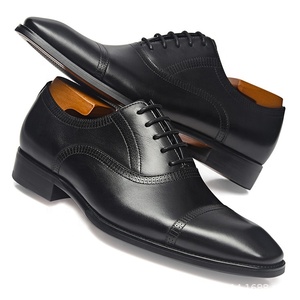 Chaussures habillées formelles à lacets tendance pour hommes, chaussures Oxford en cuir véritable italien de luxe, chaussures de soirée, de bureau, de mariage pour hommes - Product Image 2