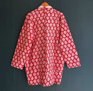 Unisex เสื้อแจ็กเก็ตฤดูหนาววินเทจแขนยาวพิมพ์ลายผ้าทอเอวธรรมชาติสไตล์เดรสลำลอง - Product Image 5