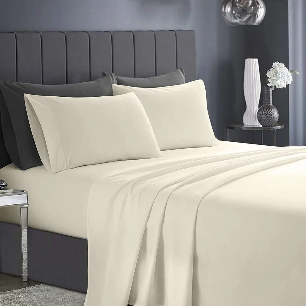 Sa cao cấp màu xanh hải quân Nữ Hoàng Sheets Set 1800 TC loạt 4 Mảnh tấm ga trải giường mềm chải sợi nhỏ fabric16 inch sâu túi