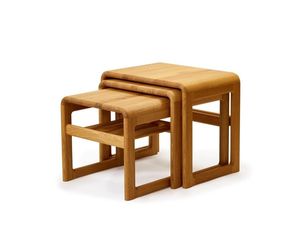 Mesa de nido de madera de diseño para muebles de apartamento modernos con forma elegante y acabado liso - Product Image 4