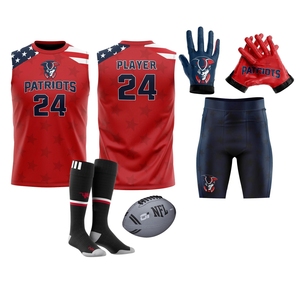 Sublimated <b>Compression</b> 7v7 Football Set Jersey Short & Gloves 7 on 7 Football Uniform Custom Package Deal Training Uniforms Kit - Product Image 4
