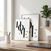 Cadre photo moderne pliable en bois noir HuaJia avec impression en relief, pour affiches murales, avec ou sans passe-partout