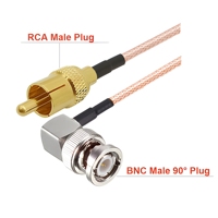 Câble RG316 BNC mâle vers RCA mâle 50 Ohm, rallonge coaxiale RF RG-316, cordon de raccordement vidéo, adaptateur BNC vers RCA