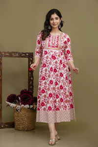 Vestido Anarkali Largo de Primera Calidad con Bordado de Lentejuelas, Diseño Lateral Dori, Hecho a Mano en India, Kurta para Mujer - Product Image 3