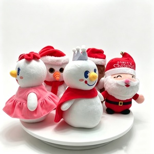 Ensemble de peluches de Noël personnalisées, peluche bonhomme de neige, peluche Père Noël, poupées en peluche festives, peluches pour les fêtes d'hiver - Product Image 4