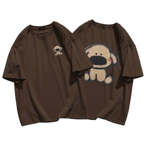 Nueva camiseta informal de algodón de gran tamaño para hombre, estilo lavado Vintage con cuello redondo, logotipo 3D, camiseta de verano, camiseta en blanco - Product Image 6