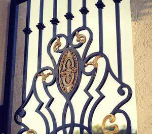 Uxury-puerta principal de hierro forjado para villas, diseño de tubería de hierro, odern - Product Image 5