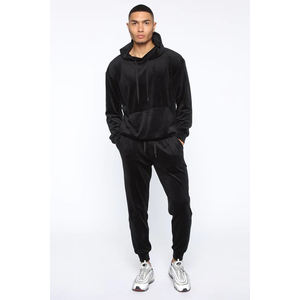 New Velvet Thickened Sweatshirt for Men Casual Solid Long Sleeve Loose Tops Autumn Winter Hooded Pullover <b>Velour</b> Fabric - Product Image 1