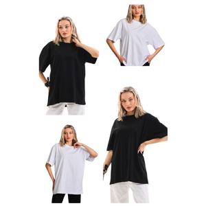 T-shirt en coton tricoté épais grande taille avec imprimé graphique vintage streetwear d'été, orné de diamants et de logo – ODM/OEM - Product Image 3