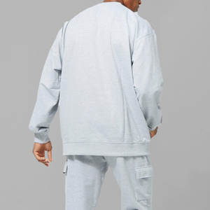 OEM / ODM servicio de alta calidad al por mayor precio de fabricación de manga larga de algodón blanco liso en blanco impreso sudadera para hombre - Product Image 2
