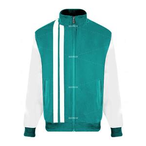Veste universitaire pour homme Logo brodé personnalisé Col montant Fermeture à glissière Haut de sport décontracté Vêtements de travail Collection printemps - Product Image 6