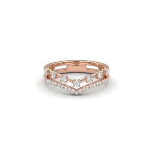 แหวนเพชรเชฟรอนสีโรสโกลด์สุดหรู - Product Image 2