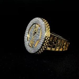 Anillo de diamantes de diseñador para hombre en oro blanco rosa amarillo de 10/14/18K forma única con corte de claridad VS cultivado en laboratorio estilo Hip Hop único - Product Image 4