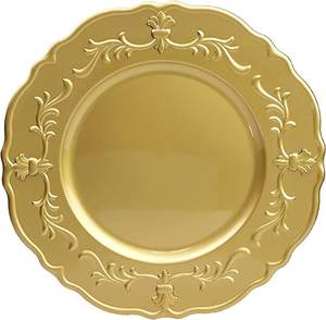 Placa de carga de aluminio con diseño en relieve, accesorios de decoración de mesa de Metal con acabado plateado - Product Image 4