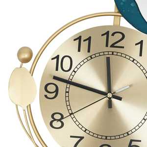 Reloj decorativo de pared de Metal dorado, reloj decorativo de cuarzo colgante grande para dormitorio, sala de estar, pasillo, pared elegante para el hogar - Product Image 3