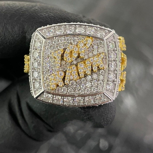 Bague de fête en diamant créé en laboratoire en or massif 14k bague en diamant moissanite Hiphop bagues en diamant VVS personnalisées pour hommes femmes - Product Image 1