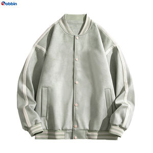 Veste de baseball rétro personnalisée à la mode, veste universitaire brodée, col montant décontracté pour hommes et femmes, options de tailles plus grandes - Product Image 3