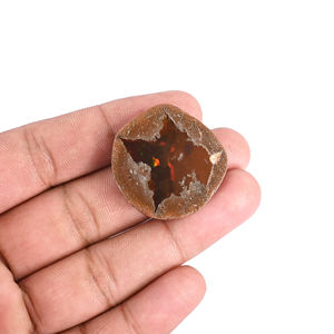 Opale de feu mexicaine 29X30mm forme ronde 42.5Cts pierre précieuse en vrac pour la fabrication de collier boucle d'oreille anneaux Bracelet pendentif pierre précieuse naturelle - Product Image 4