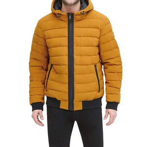 2024 nouvelle mode hommes doudoune couleur unie décontracté Streetwear coupe-vent chaud avec fermeture à glissière grande taille cuir tissu - Product Image 1