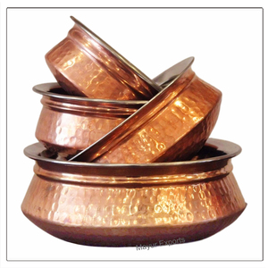 Plat de service rond en cuivre martelé avec chargeur en acier inoxydable Boîte à lunch à usage domestique pour hôtels - Product Image 5