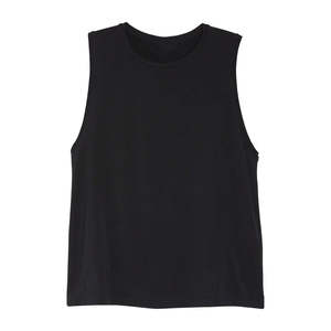 Camiseta sin Mangas Casual de Verano para Mujer, Talla Grande, Color Sólido, Transpirable, Material de Fibra de Bambú, Cuello Redondo - Product Image 5