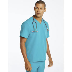 Uniforme médical uniforme de gommage infirmière doux et extensible ensemble d'uniformes d'allaitement hommes col en V médecin costumes de travail couleurs unies - Product Image 5