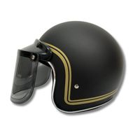 Nouveau casque demi-face/ouvert CRX Bogo-X avec doublure en mousse ABS noir mat rétro |   Visière Légère Certifiée SNI Personnalisable