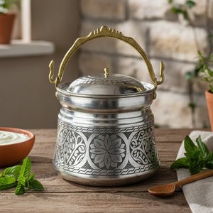 Copper Engraved <b>Spice</b> <b>Jars</b> with Rows & Buckets Design - Product Image 2