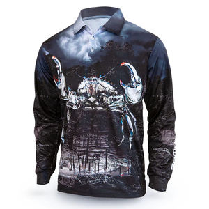 Unisex 100% algodón poliéster manga larga pesca Polo camisa transpirable ropa deportiva para verano pesca usable para hombres - Product Image 1