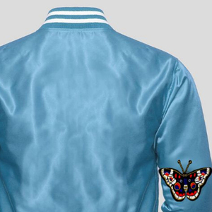 Chaqueta Bomber de satén para hombre personalizada al por mayor, chaqueta Bomber de satén de seda bordada, chaqueta Varsity de satén de béisbol para hombre - Product Image 4