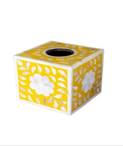 Caja de Pañuelos Elegante Hecha a Mano con Incrustaciones de Hueso, Porta Servilletas Multiusos de Lujo para Comedor, Cocina, Baño, Mesa, Almacenamiento del Hogar - Product Image 4