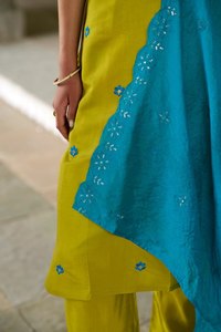 RADHE EXPORTS Kurta, Pantalón y Dupatta de Viscosa Chanderi Pura para Mujer - Estampado, de Secado Rápido, Moderno, para Todas las Temporadas, Ideal para Bodas/Fiestas/Uso Casual - Product Image 4