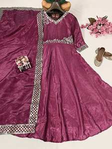 MEJORA LA BELLEZA DE TU ARMARIO CON ESTE VESTIDO RECIÉN LANZADO HERMOSO VESTIDO DE SEDA TRITURADA DE ORO 3 PCS - Product Image 3