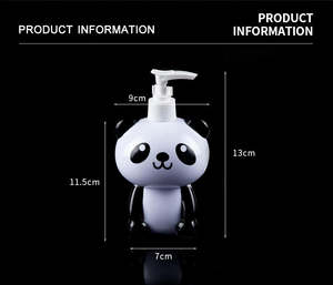 Flacon de gel douche et de shampoing pour enfants en forme de grenouille et de panda avec brosse à capuchon 250 ml Flacon de lotion en PVC - Product Image 5