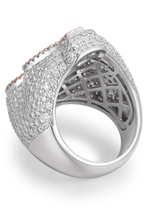 Hip Hop Style Moissanite Statement <b>Ring</b> Round Brilliant Cut Prong Setting Rhodium 14K Gold Plated Party Gift Jewelry - Product Image 5