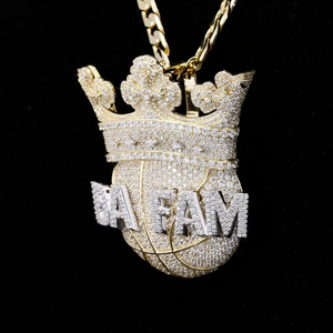Customizable 14K Gold Plated VVS Moissanite Emerald Cut <b>Cross</b> Shape Hip Hop Iced Crown Name Pendants Charms Unisex Christian IGI - Product Image 5