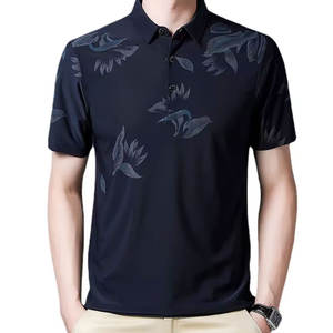 Nouveau design de t-shirt de golf pour homme, léger, infroissable, respirant, en tissu mélangé polyester/coton, extensible, imprimé uni - Product Image 1