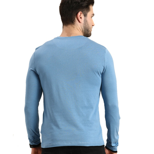 T-shirt Homme en Coton 100% avec Logo Personnalisé, Anti-Froissage, Col Rond, Manches Longues, Style Streetwear, T-shirt Uni - Product Image 3