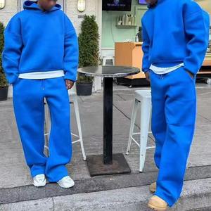 Ensemble pantalon de survêtement et sweat à capuche unisexe personnalisé 500 Gsm Survêtement vierge d'hiver Coupe-vent Baggy Survêtement évasé pour hommes - Product Image 5