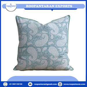 Exquisite Hand Block Printed 100% Cotton Outdoor Furniture Cushions Striped Festival Pattern Woven Technique Wholesale Price - Product Image 6