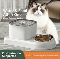Distributeur automatique d'eau et de nourriture 2-en-1 pour chats et chiens, gamelle pour animaux de compagnie, fournitures d'alimentation pour animaux, outil de vente en gros