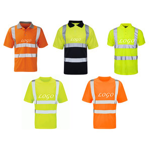 Camisetas Polo de seguridad reflectantes de alta visibilidad 100% con bolsillos y ropa de trabajo con cinta reflectante para hombres - Product Image 1