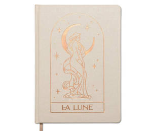 Labon สมุด A5ปกแข็งลาย <span class=keywords><strong>La</strong></span> Lune TAROT ปกครีมปกกระดาษฟอยล์สีโรสโกลด์เทพีมูนสมุดวางแผนลึกลับสำหรับผู้หญิง - Product Image 1