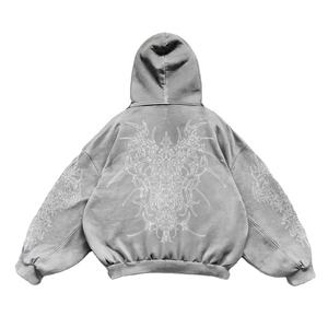 Personnalisé Vintage Lavage À L'acide Regular Fit Longueur Régulière Unisexe 100% Coton Prolmer Écologique Hiver Impression Numérique Streetwear - Product Image 4