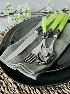 Ensemble de couverts design en acier inoxydable avec manche en résine Couverts de luxe modernes Vaisselle de salle à manger pour la maison Cuisine Restaurant - Product Image 6