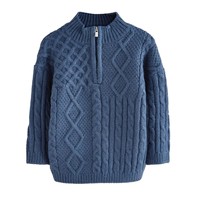 Suéter de Cuello Alto con Cremallera, Tejido de Punto Grueso de Algodón, Talla Grande, con Logotipo Bordado Personalizado, para Otoño e Invierno, para Niños