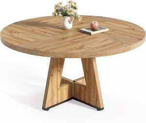 Juego de Mesa de Centro de Madera Antigua con Tonos Naturales Cálidos y Estilo de Artesanía Clásica - Product Image 2