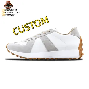 Factory wholesale new retro thick-soled casual shoes comfortable leather men's large size sneakers custom shoes manufacturers
